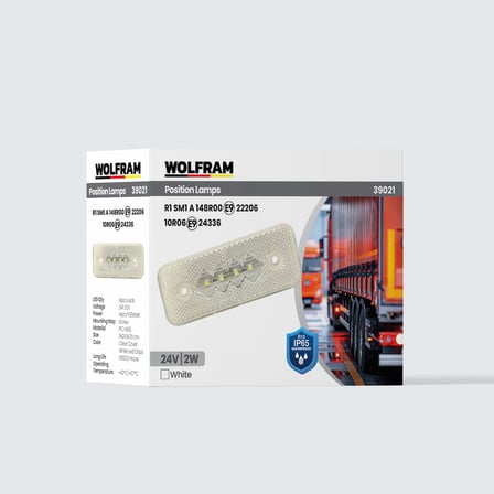 Side Marker Yan Pozisyon Lambası Beyaz Renk Led 24V 2W E9-R10 Belgeli (10 Adet) - WOLFRAM 39021