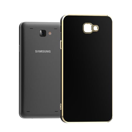 Galaxy J7 Prime Kılıf Kamera Korumalı Altın Kenar Tasarım Silikon