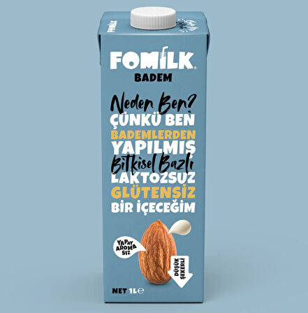 Fomilk Bitkisel Bazlı Badem İçeceği 1L x 12