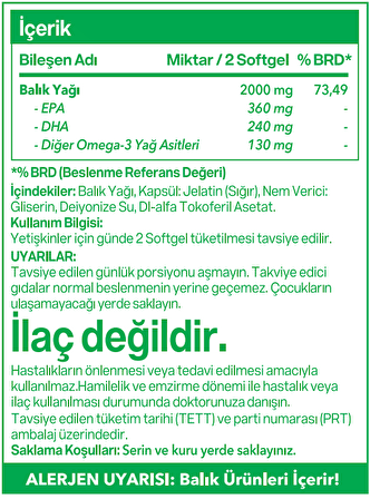 Multimed Omega 3 Yüksek Epa Dha 1000 Mg Balik Yaği 100 Softgel