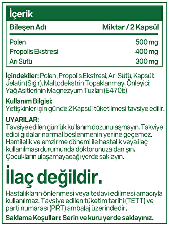 Multimed Bee Complex (Propolis, Arı sütü, Polen) 120 Kapsül