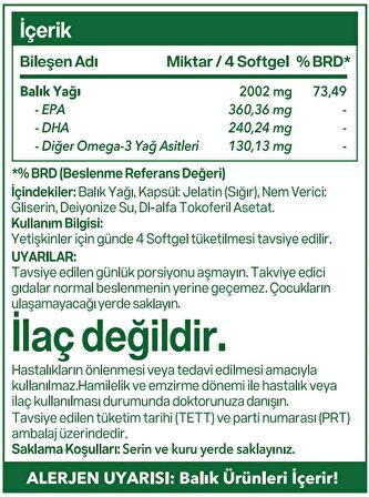 Multimed Omega 3 Yüksek Epa Dha 500 Mg Balik Yaği 400 Softgel