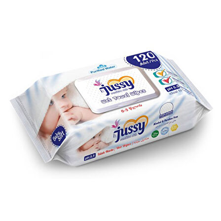 Jussy ıslak Havlu  120 Adetli̇