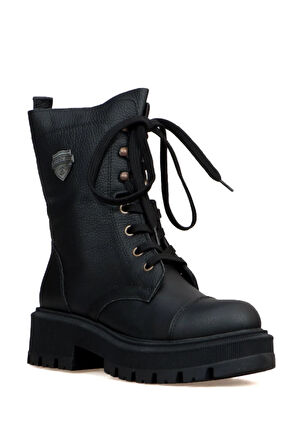 Hammer Jack Commes Hakiki Deri Siyah Outdoor Kadın Bot 