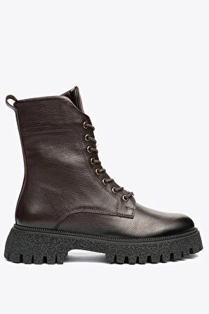 Hammer Jack Marsali Hakiki Deri Kahverengi Kadın Bot 102 23835-Z