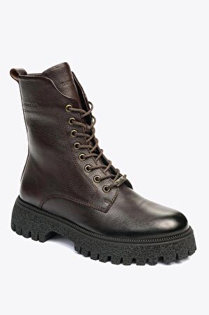 Hammer Jack Marsali Hakiki Deri Kahverengi Kadın Bot 102 23835-Z