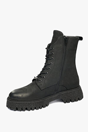 Hammer Jack Marsali Hakiki Deri Siyah Kadın Bot