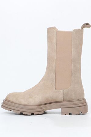 Hammer Jack Tapera Hakiki Deri Bej Kadın Bot 455 2335-Z