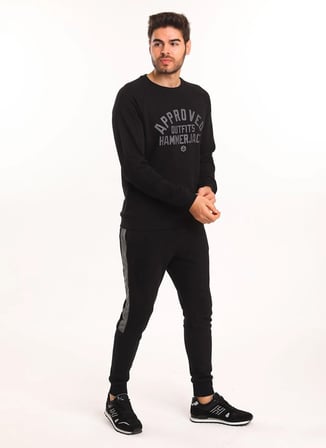 ODİN ERKEK SWEAT Siyah U Yaka Standart Kalıp Erkek Sweatshirt