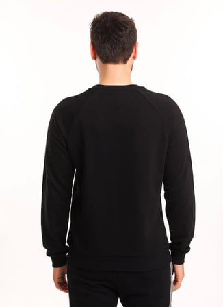 ODİN ERKEK SWEAT Siyah U Yaka Standart Kalıp Erkek Sweatshirt