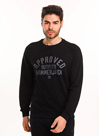 ODİN ERKEK SWEAT Siyah U Yaka Standart Kalıp Erkek Sweatshirt
