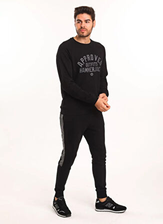 ODİN ERKEK SWEAT Siyah U Yaka Standart Kalıp Erkek Sweatshirt