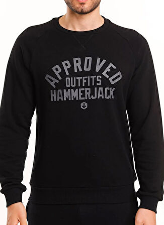 ODİN ERKEK SWEAT Siyah U Yaka Standart Kalıp Erkek Sweatshirt