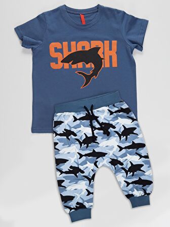 Shark Camo Erkek Çocuk Kapri Takım