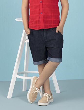 Duble Paça Erkek Çocuk Denim Şort