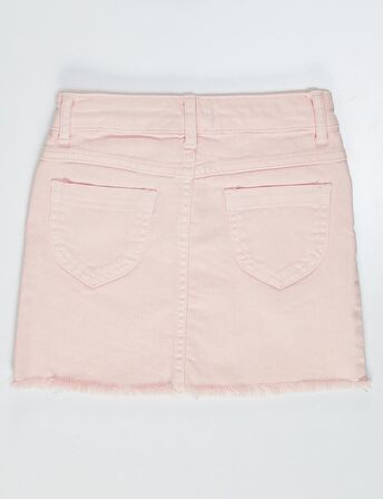 Pembe Denim Mini Kız Etek