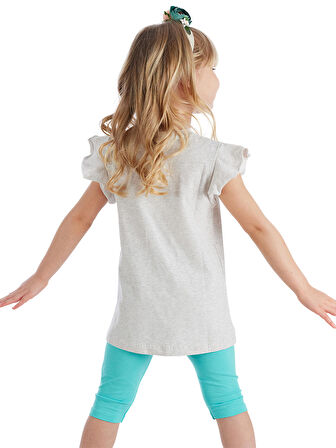 Süslü Zürafa Kız Çocuk T-Shirt Tayt Takım
