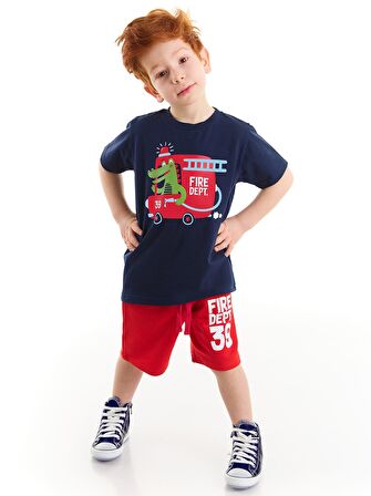 İtfaiyeci Timsah Erkek Çocuk T-Shirt Şort Takım