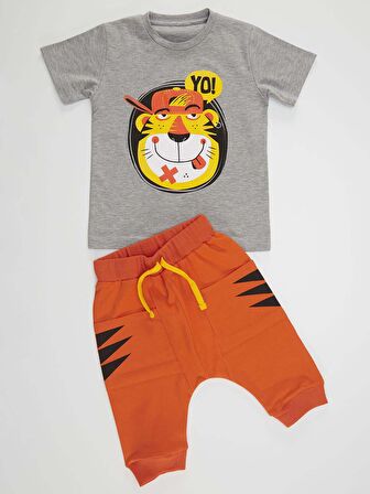 Yo Kaplan Erkek Çocuk T-Shirt Kapri Takım