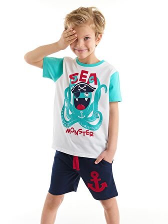 Deniz Canavarı Erkek Çocuk T-shirt Şort Takım