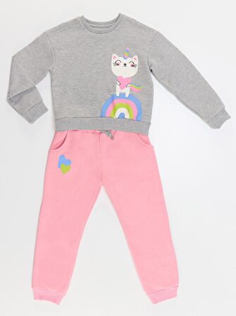 Rainbow Cat Kız Çocuk Alt-Üst Eşofman Takım