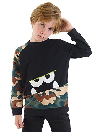 Kamuflaj Canavar Erkek Çocuk Sweatshirt