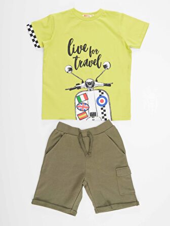 Motosiklet Turu Erkek Çocuk T-Shirt Şort Takım