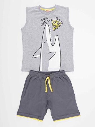 Pizzacı Köpekbalığı Erkek Çocuk T-shirt Şort Takım