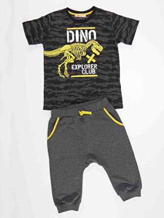 Dino Explorer Erkek Çocuk T-shirt Kapri Takım