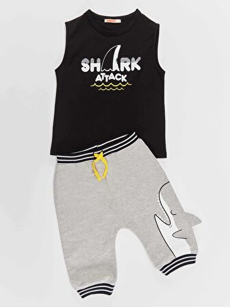 Shark Attack Erkek Çocuk T-shirt Kapri Takım