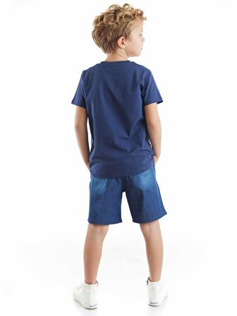 Space Explorer Erkek Çocuk Tshirt Denim Şort Takım
