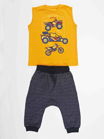 Motocross Erkek Çocuk T-shirt Baggy Kapri Takım