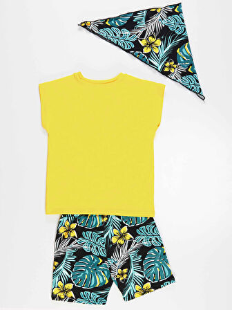 Hawai Korsan Erkek Çocuk T-shirt Şort Bandana Takım