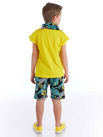 Hawai Korsan Erkek Çocuk T-shirt Şort Bandana Takım