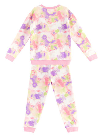 Unicorn Batik Desenli Pembe Yeşil Kız Çocuk Eşofman Takım