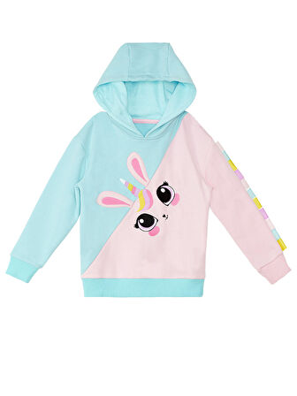 Unicorn Tavşan Pembe Mavi Kız Çocuk Sweatshirt