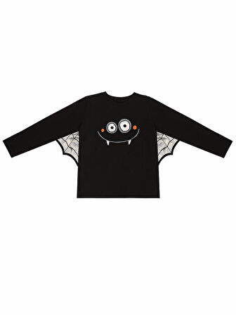 Halloween Cadılar Bayramı Erkek Çocuk Kostüm Siyah T-shirt