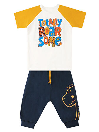 Roarsome Erkek Çocuk T-shirt Kapri Şort Takım