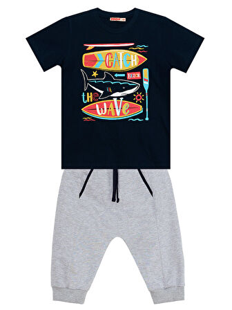 Catch Wave Erkek Çocuk T-shirt Kapri Şort Takım
