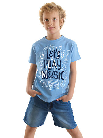 Let's Play Erkek Çocuk T-shirt Denim Şort Takım