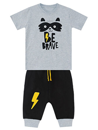 Rakun Erkek Çocuk T-shirt Kapri Şort Takım