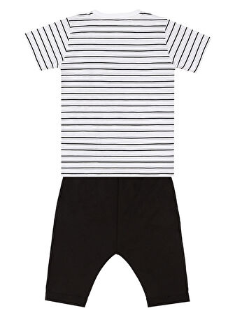 Sevimli Dino Erkek Çocuk T-shirt Kapri Şort Takım