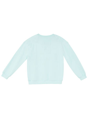 Çiçekler Kız Çocuk Mint Sweatshirt