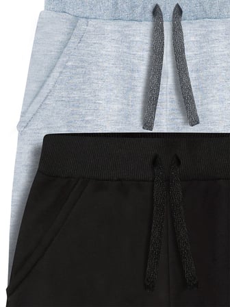 Basic Unisex Siyah-Gri Melanj 2'li Eşofman Altı