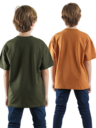 Erkek Çocuk Basic Oversize 2'li T-shirt Takım