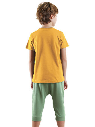 Skater Erkek Çocuk T-shirt Kapri Şort Takım
