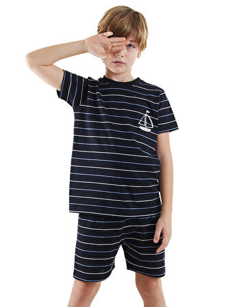 Yelken Erkek Çocuk Çizgili Pijama Takım