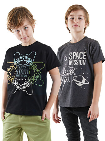 Start Game Erkek Çocuk 2'li T-shirt Takım