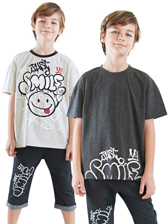 Just Smile Erkek Çocuk 2'li T-shirt Takım