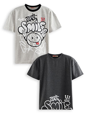 Just Smile Erkek Çocuk 2'li T-shirt Takım